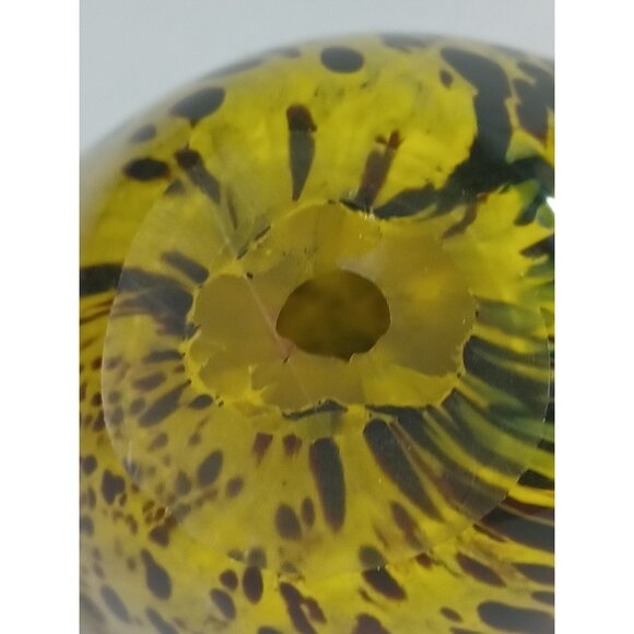 Murano Style Blown Italian Art Glass Yellow Speckled Rooster Hen Chicken Set - Picture 13 of 16